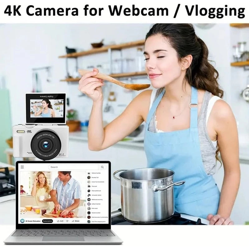 4K Digital Vlogging Camera | Flip Screen & 18X Zoom